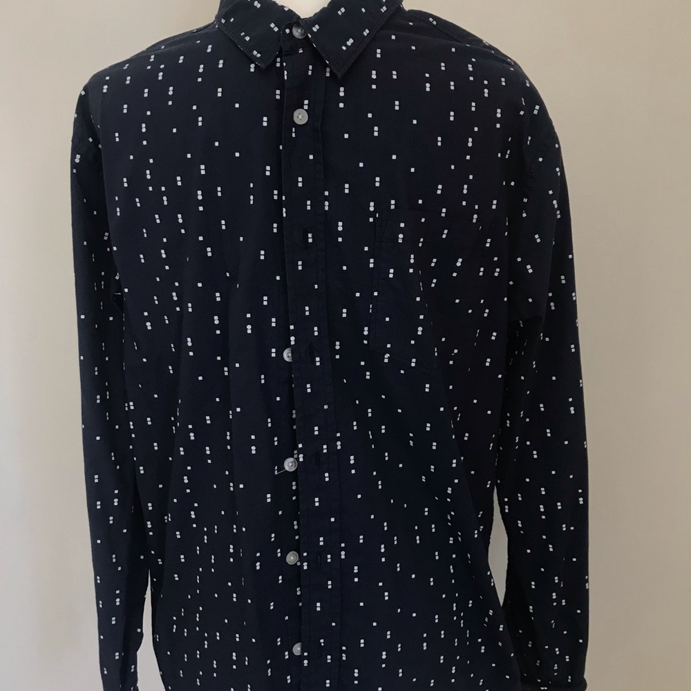 Navy Blue Pattern Ling Sleeve
